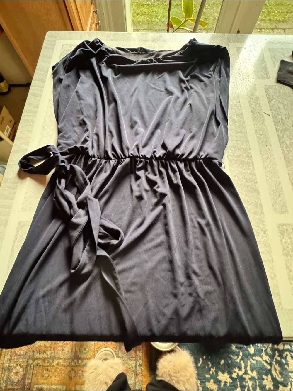 Classic Black Women's Tie-Waist Dress
